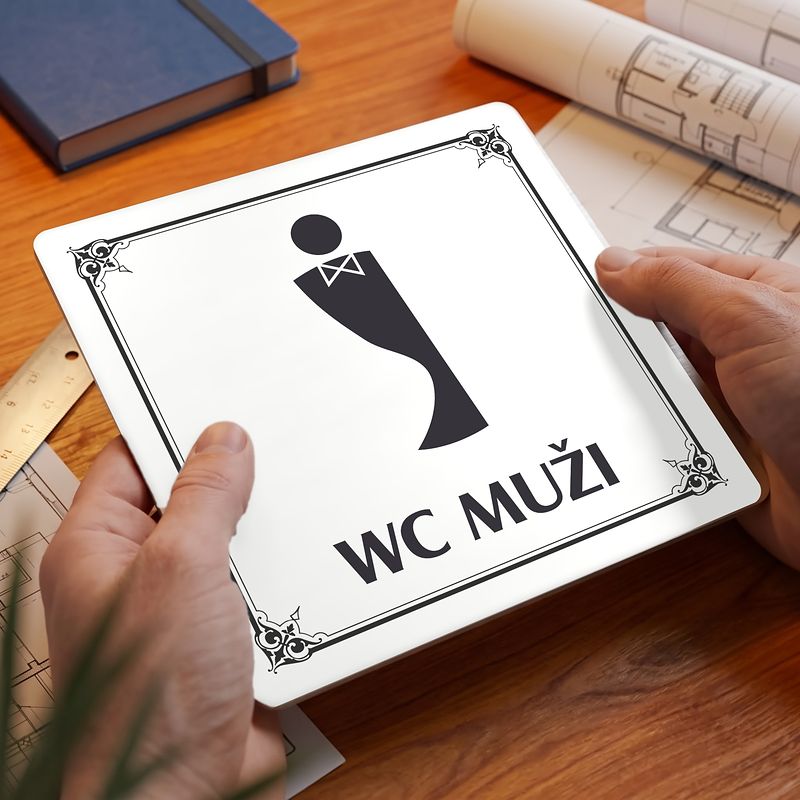 WC muži, 148x148mm, bílá, Nebraska