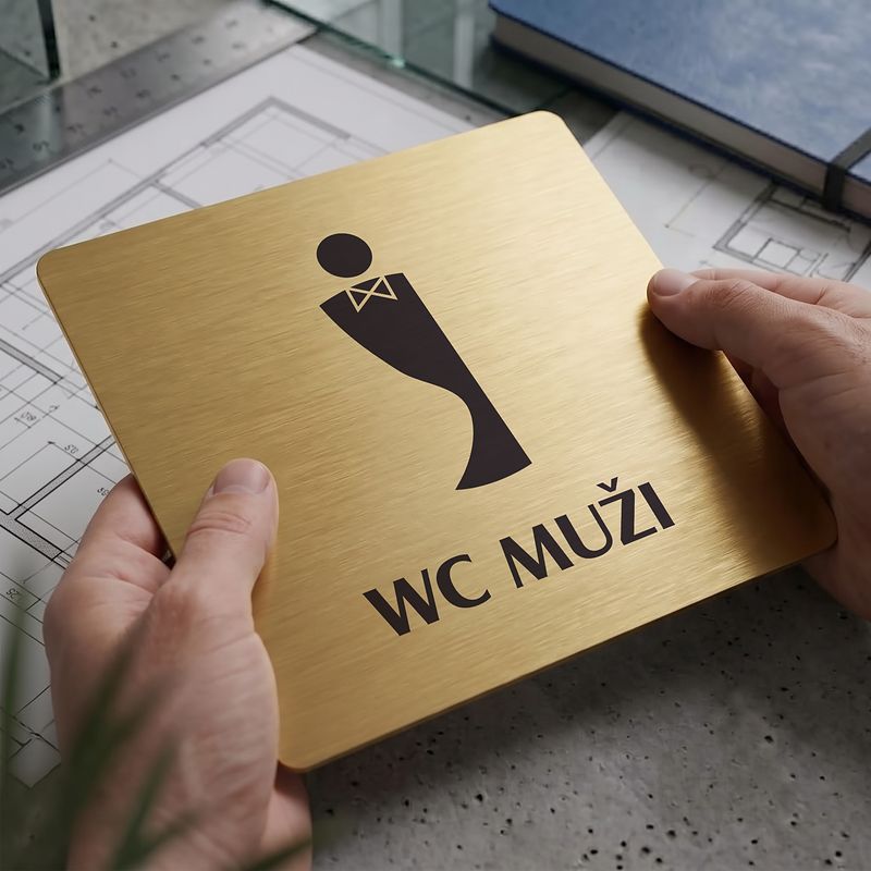 WC muži, 118x118mm, zlatá, Nevada