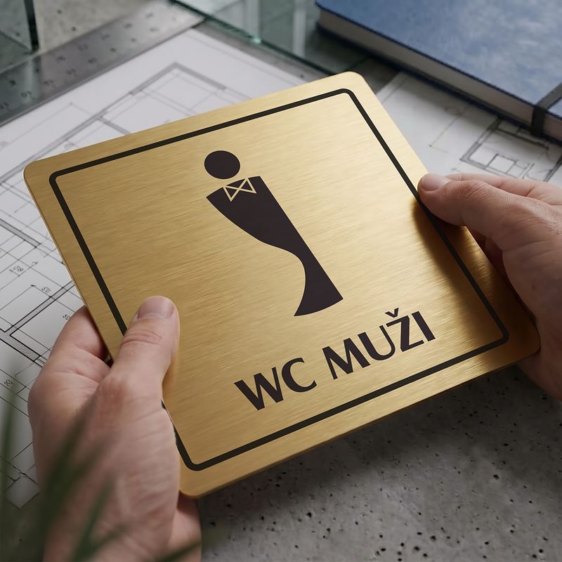 WC muži, 100x100mm, zlatá, Arizona
