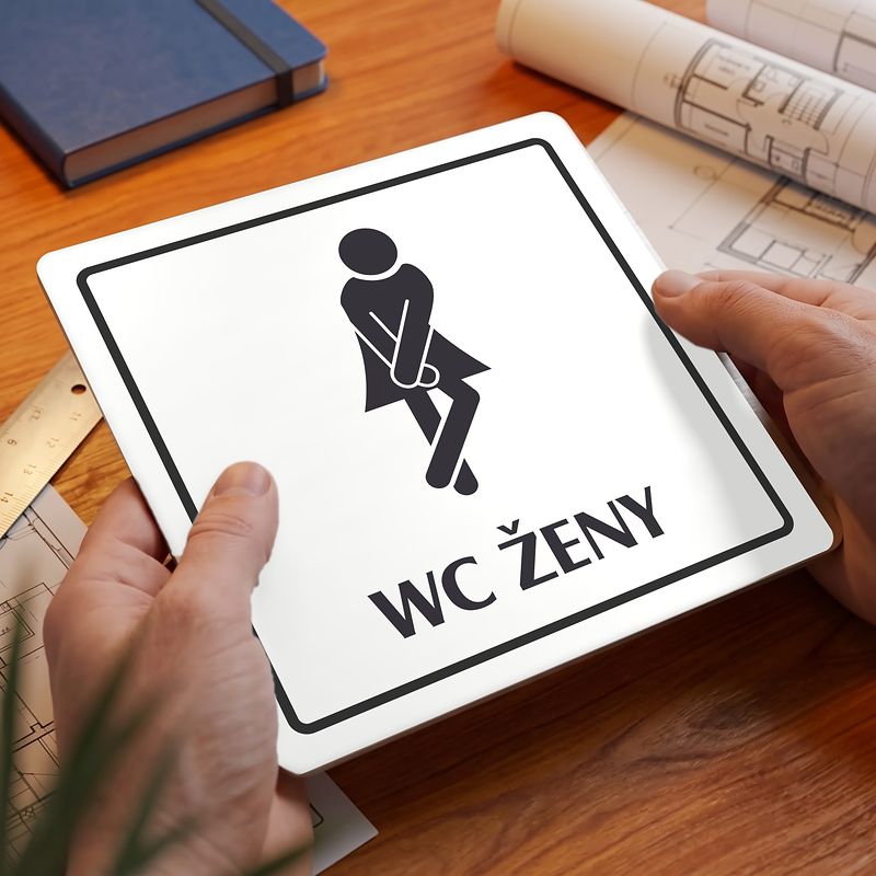 WC ženy, 118x118mm, bílá, Arizona
