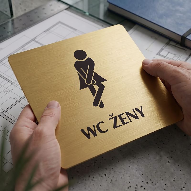 WC ženy, 118x118mm, zlatá, Nevada