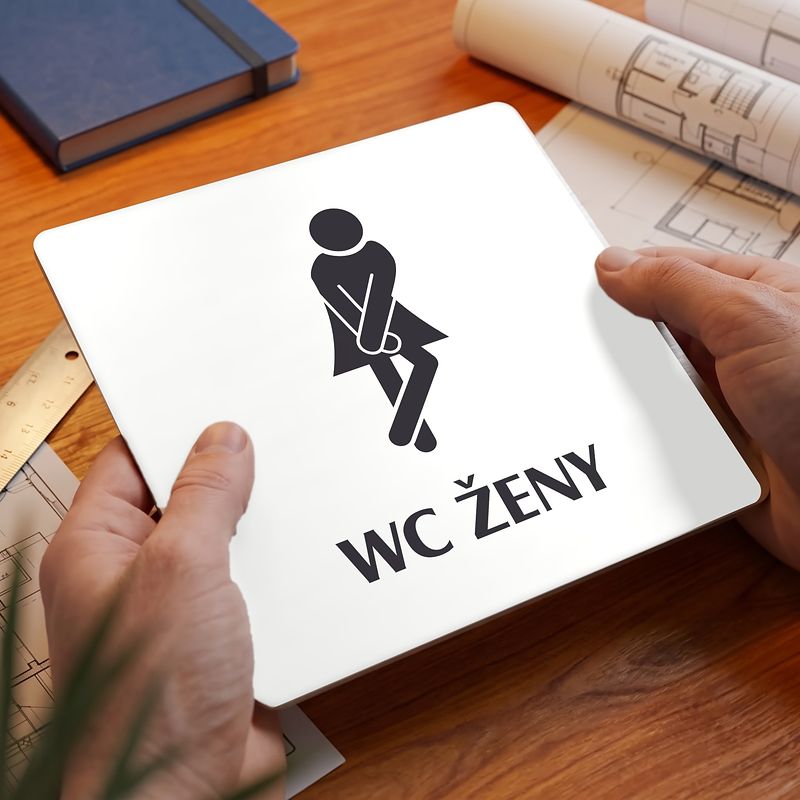 WC ženy, 100x100mm, bílá, Nevada