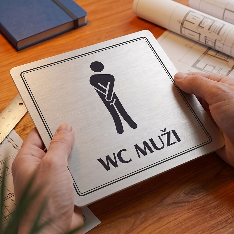 WC muži, 118x118mm, stříbrná, Utah