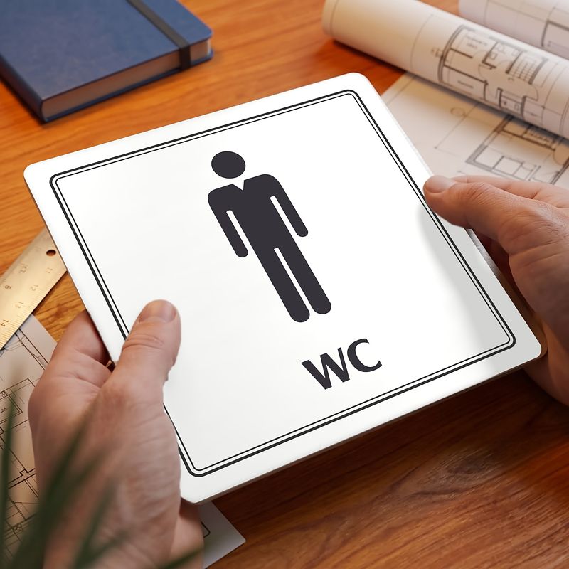 WC muži, 100x100mm, bílá, Utah