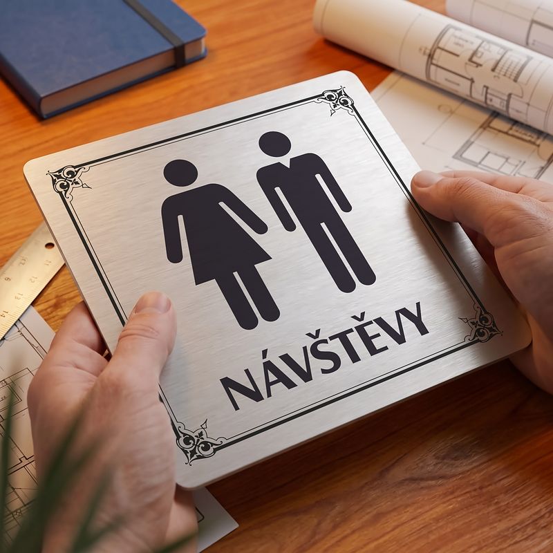 WC návštěvy, 118x118mm, stříbrná, Nebraska