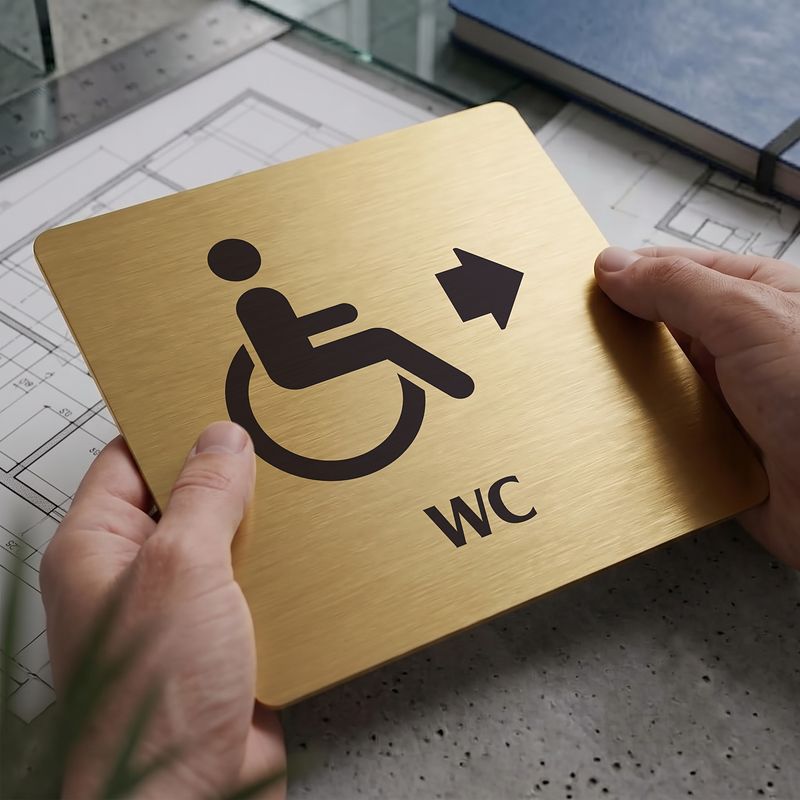WC invalidé vlevo, 80x80mm, zlatá, Nevada