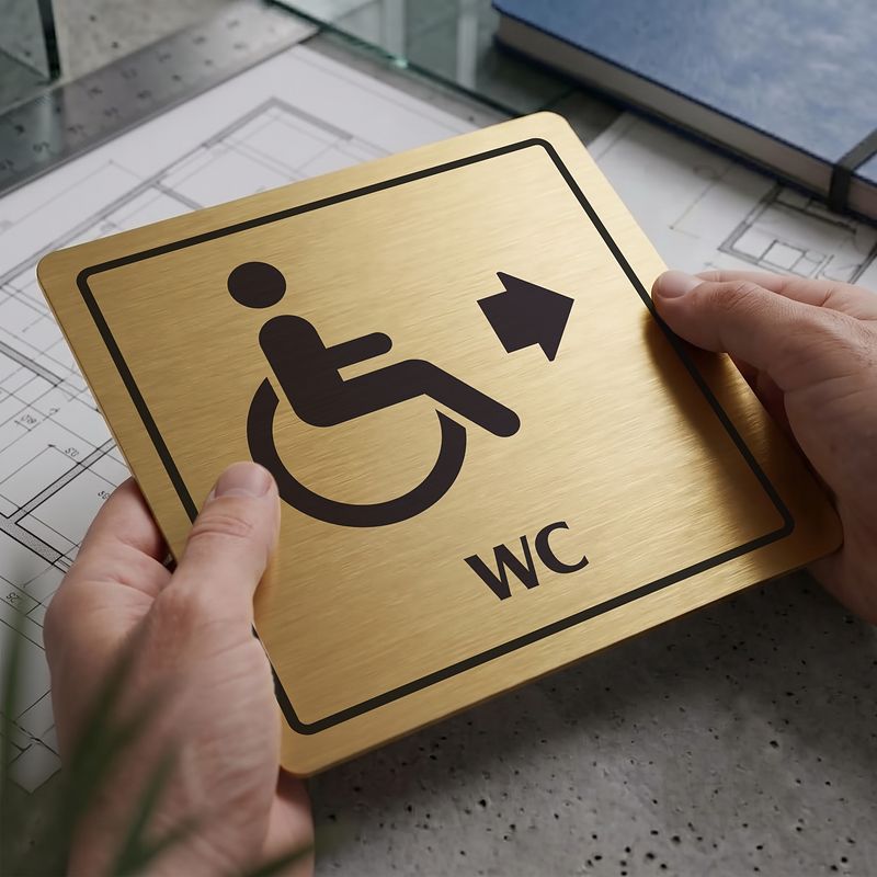 WC invalidé vlevo, 80x80mm, zlatá, Arizona