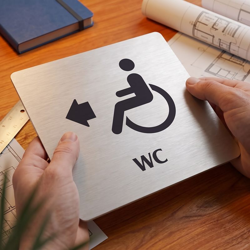 WC invalidé vpravo, 148x148mm, stříbrná, Nevada