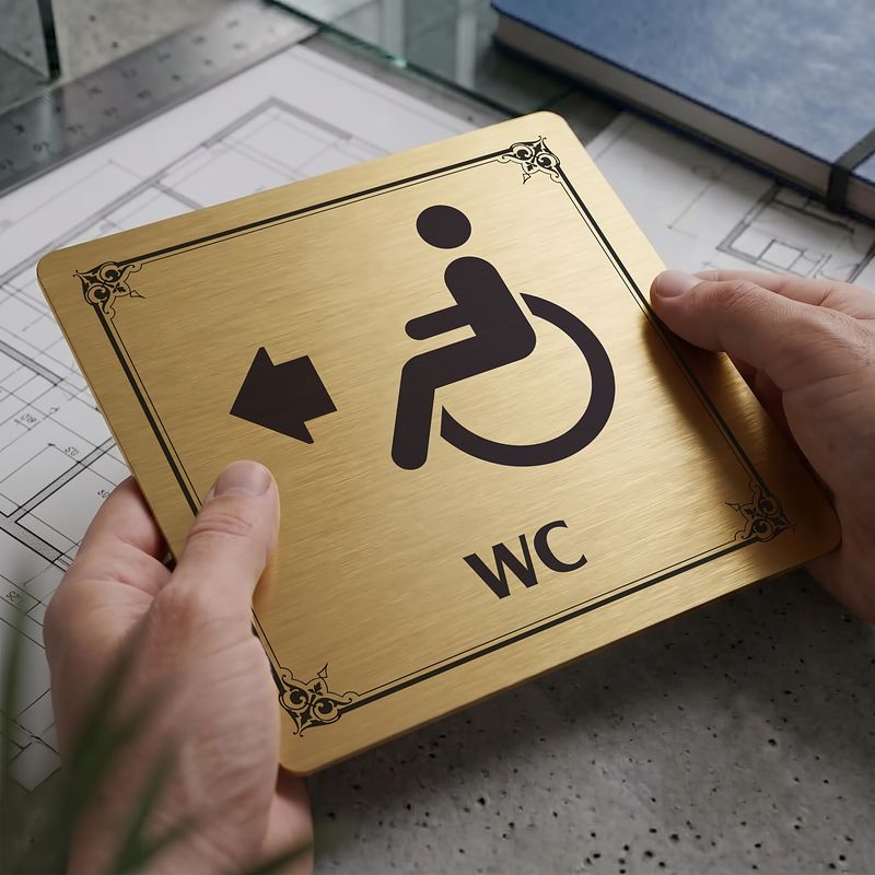 WC invalidé vpravo, 118x118mm, zlatá, Nebraska