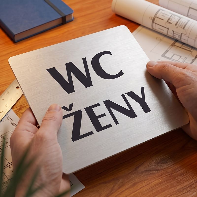 WC ženy, 100x100mm, stříbrná, Nevada