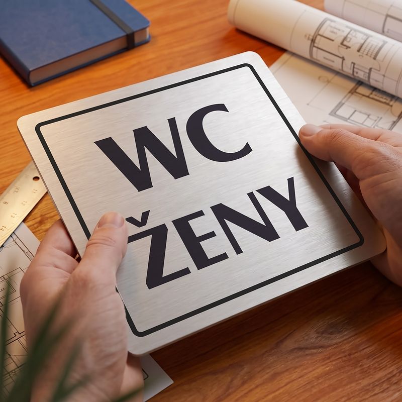 WC ženy, 118x118mm, stříbrná, Arizona