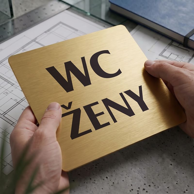 WC ženy, 118x118mm, zlatá, Nevada