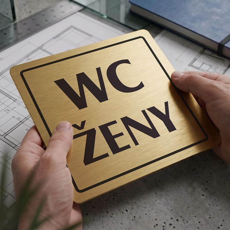 WC ženy, 118x118mm, zlatá, Arizona