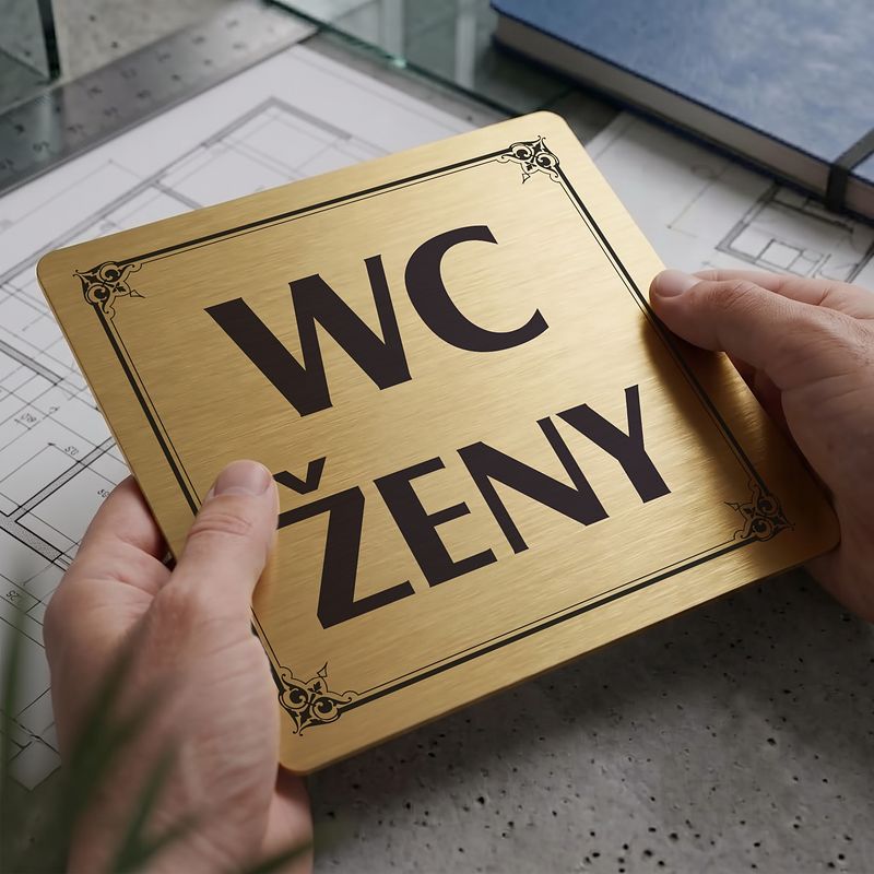 WC ženy, 100x100mm, zlatá, Nebraska