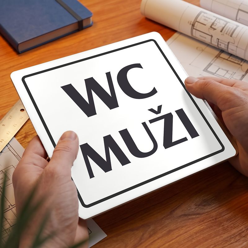 WC muži, 118x118mm, bílá, Arizona