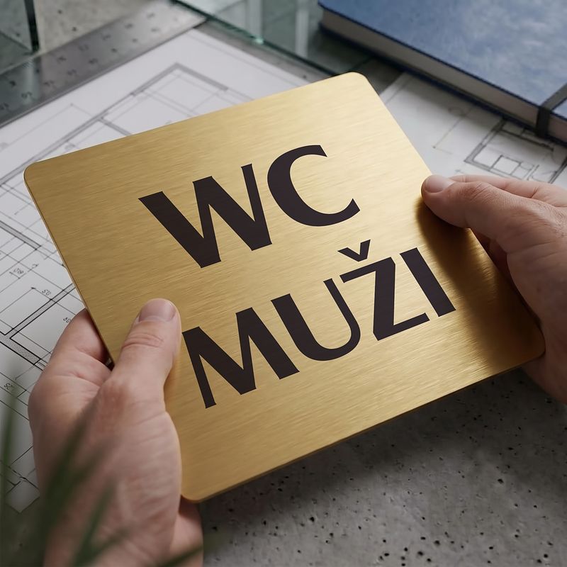 WC muži, 118x118mm, zlatá, Nevada