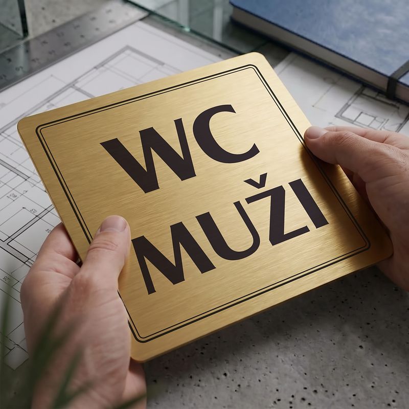 WC muži, 118x118mm, zlatá, Utah