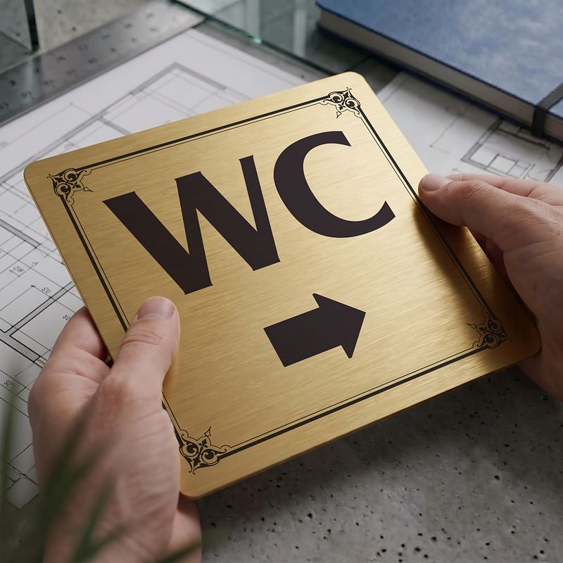 WC vpravo, 118x118mm, zlatá, Nebraska
