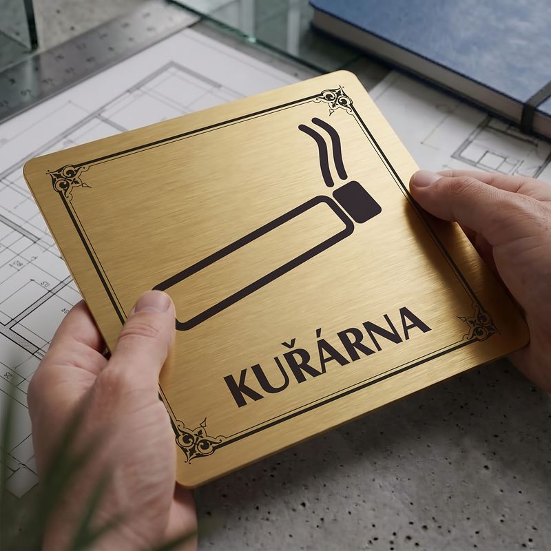 Kuřárna, 100x100mm, zlatá, Nebraska