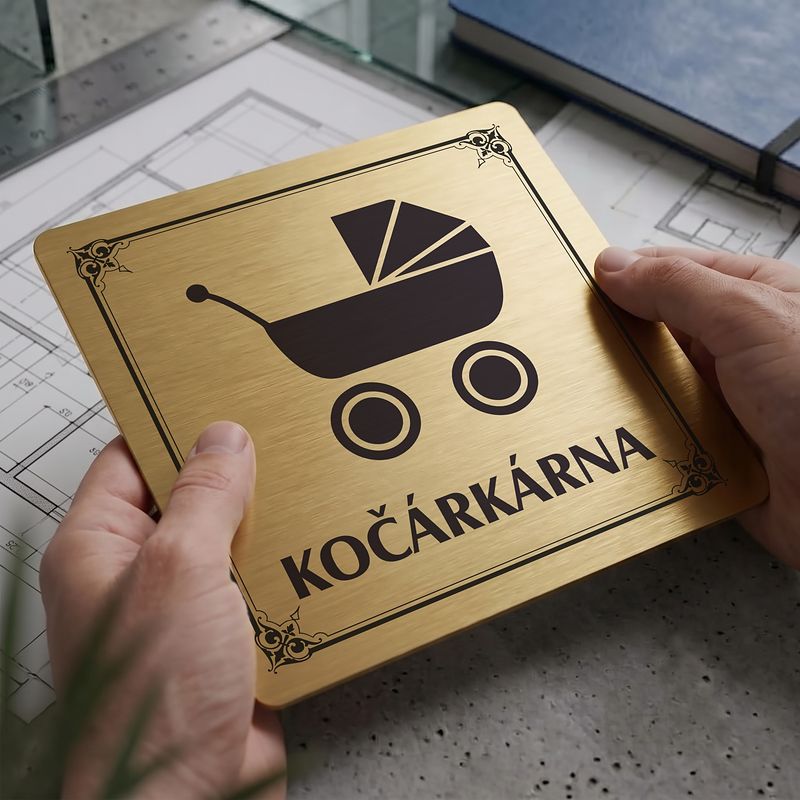 Kočárkárna, 118x118mm, zlatá, Nebraska