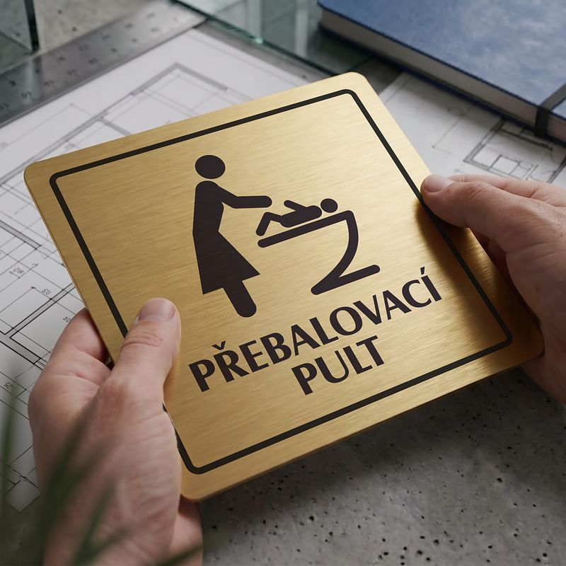 Přebalovací pult, 80x80mm, zlatá, Arizona