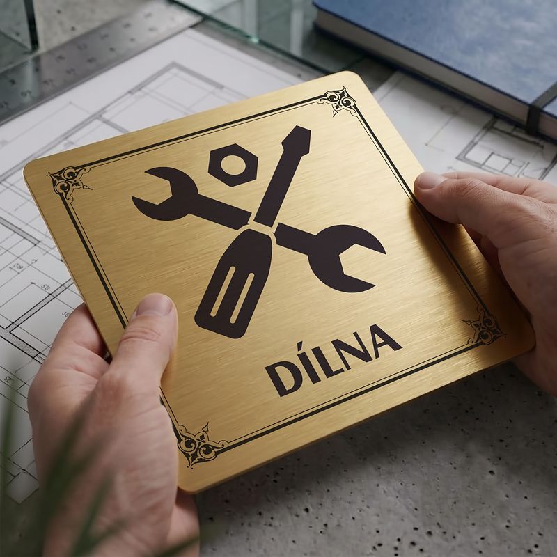 Dílna, 118x118mm, zlatá, Nebraska