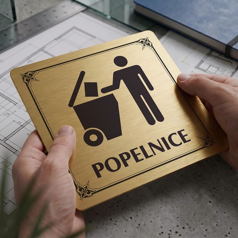 Popelnice, 118x118mm, zlatá, Nebraska