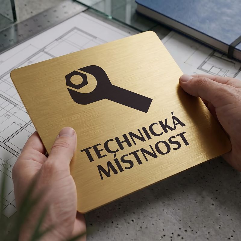 Technická místnost, 80x80mm, zlatá, Nevada