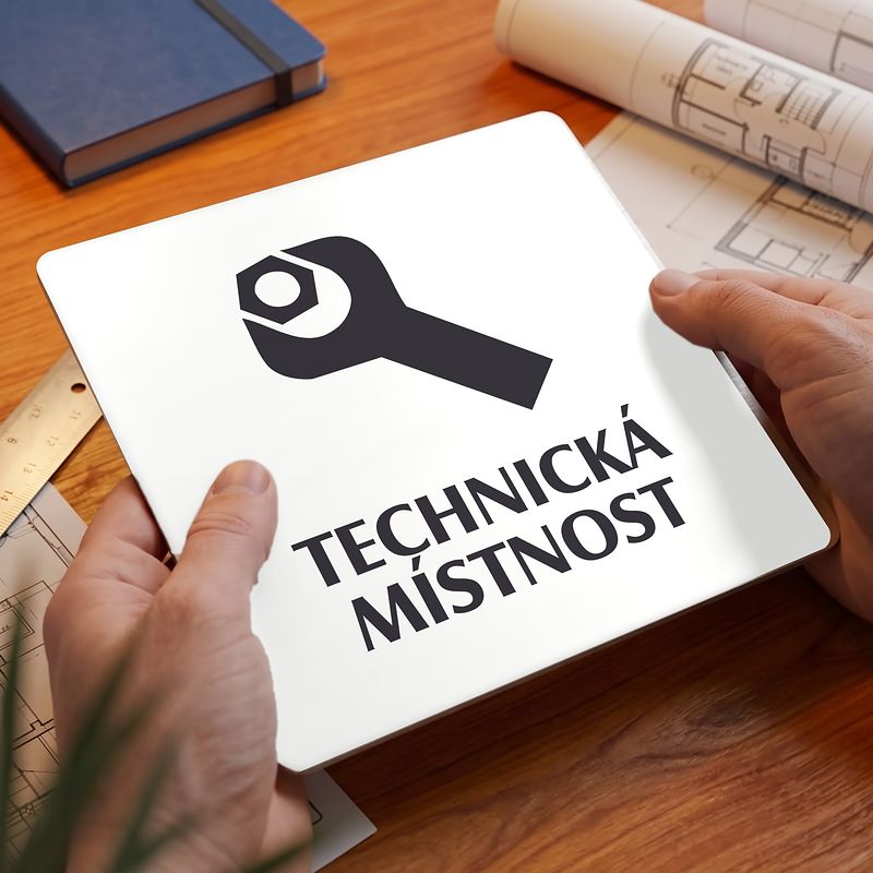 Technická místnost, 80x80mm, bílá, Nevada