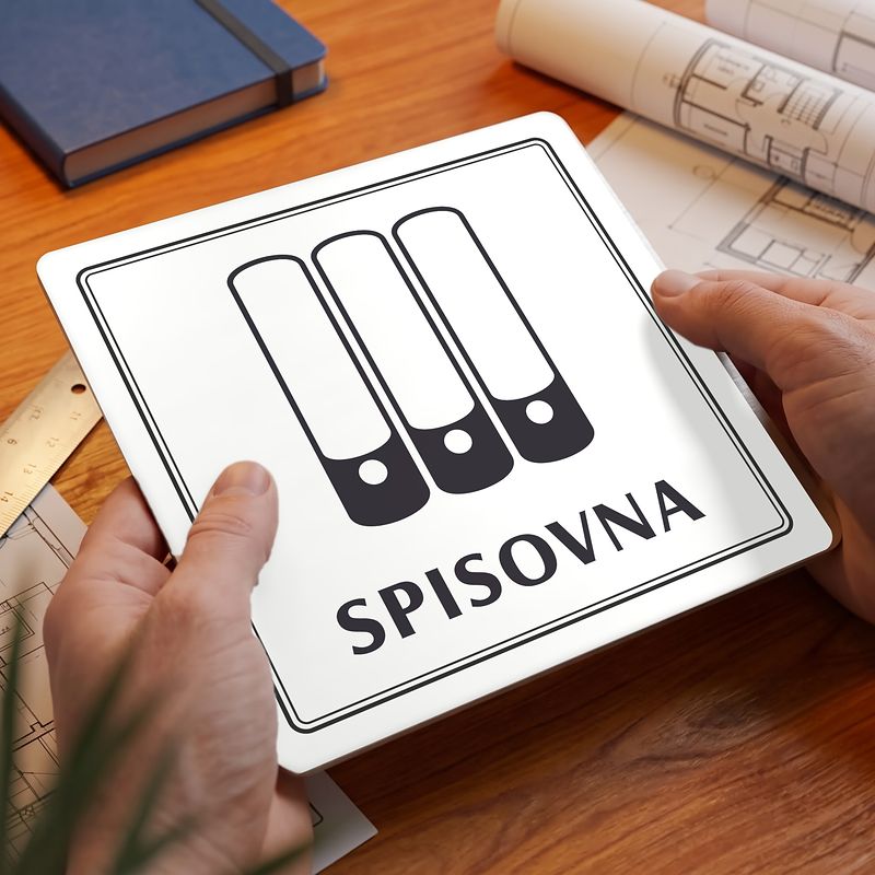 Spisovna, 80x80mm, bílá, Utah