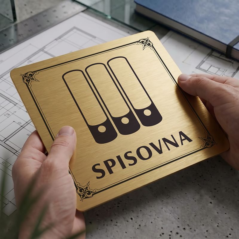 Spisovna, 80x80mm, zlatá, Nebraska