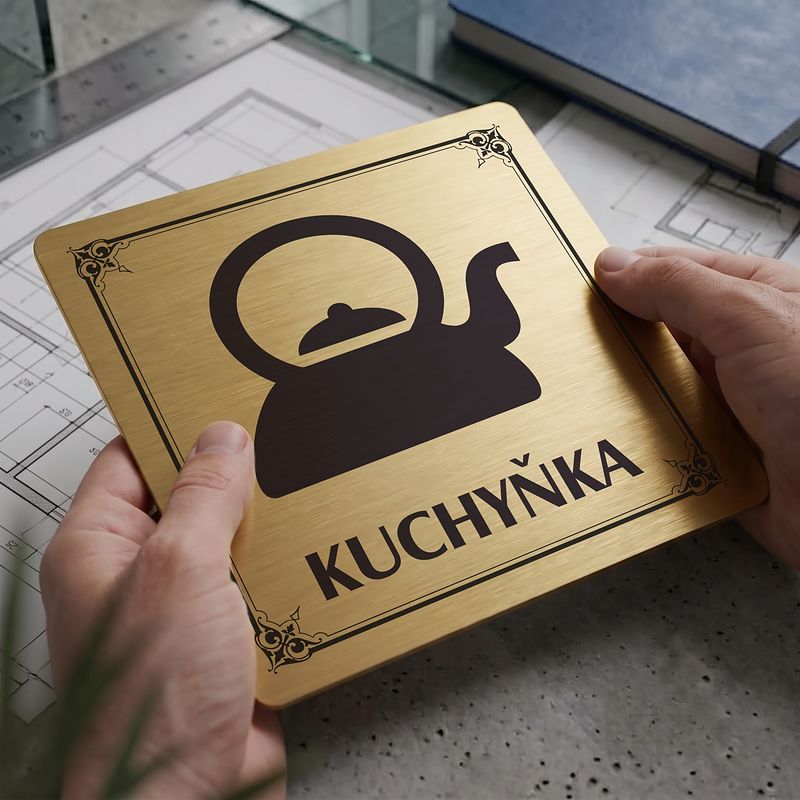 Kuchyňka, 118x118mm, zlatá, Nebraska