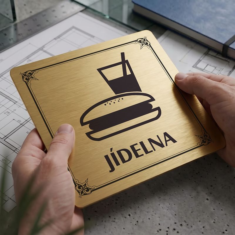 Jídelna, 148x148mm, zlatá, Nebraska