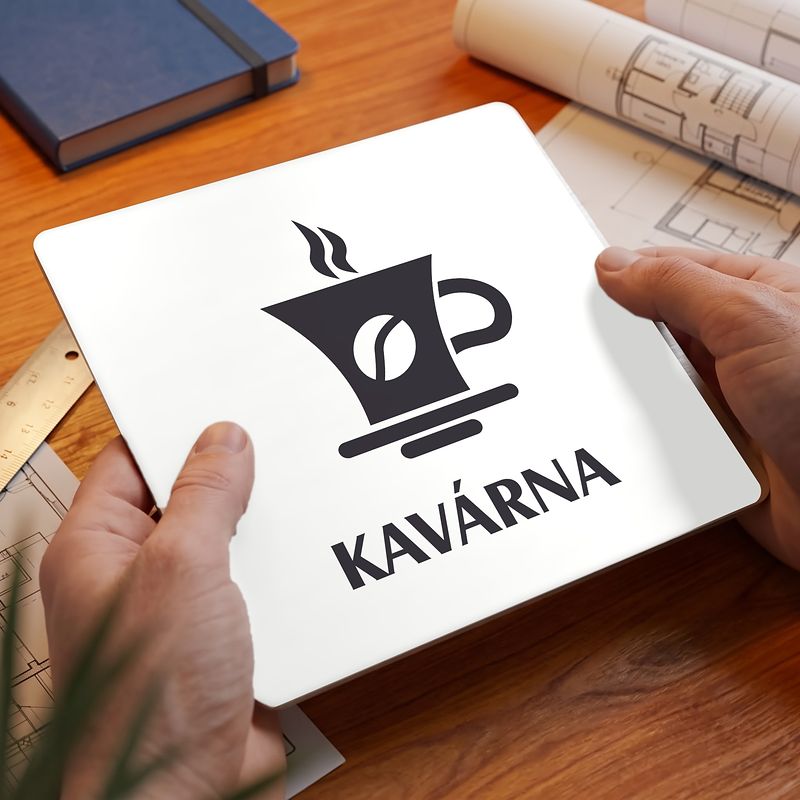 Kavárna, 80x80mm, bílá, Nevada