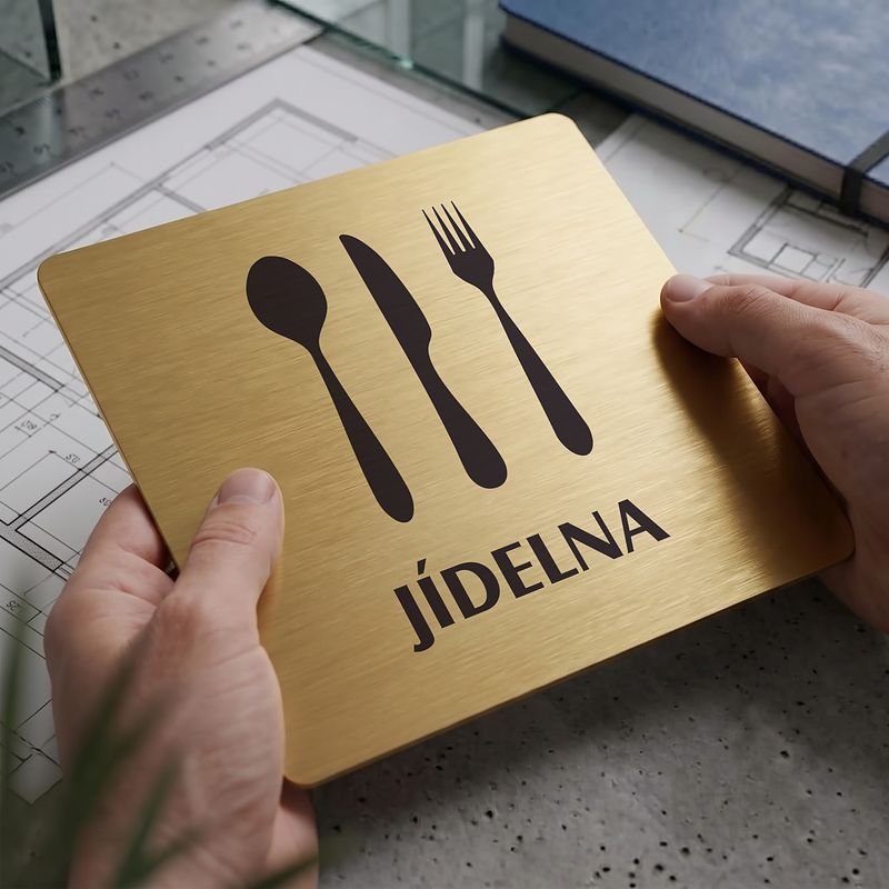 Jídelna, 118x118mm, zlatá, Nevada