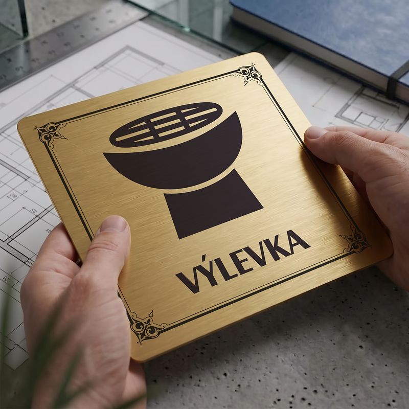 Výlevka, 80x80mm, zlatá, Nebraska