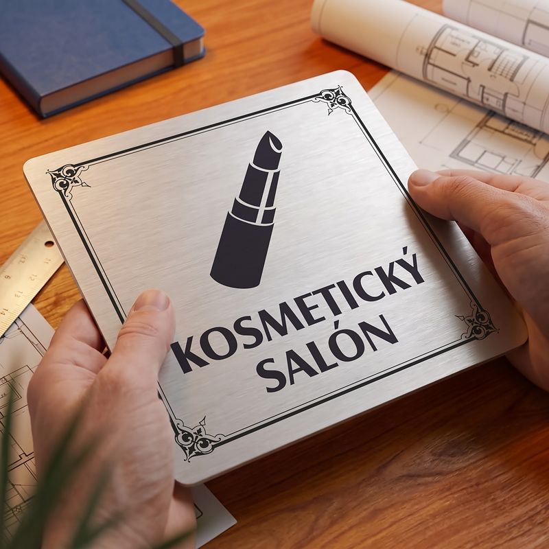 Kosmetický salón, 80x80mm, stříbrná, Nebraska