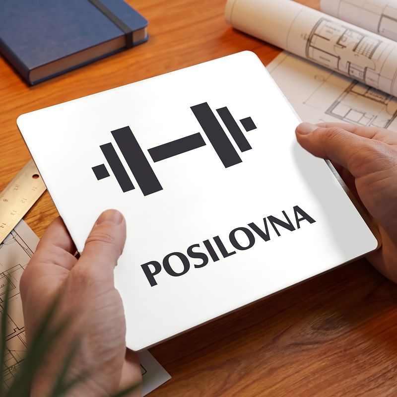 Posilovna, 80x80mm, bílá, Nevada