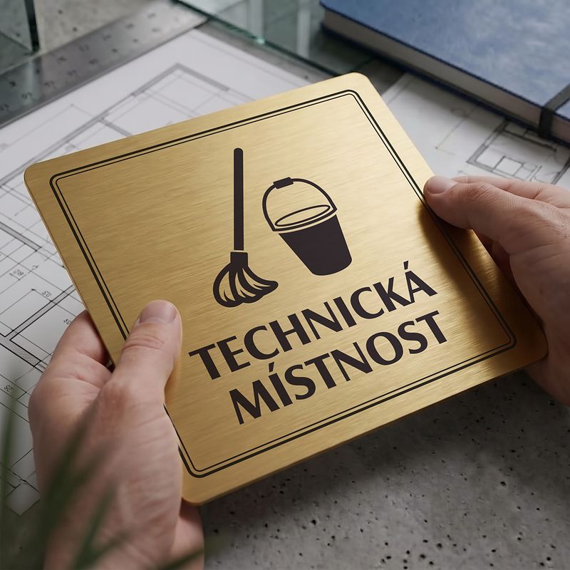 Technická místnost, 100x100mm, zlatá, Utah
