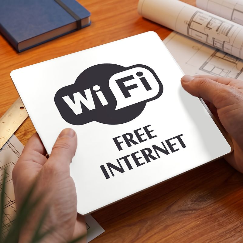 Free internet, 118x118mm, bílá, Nevada