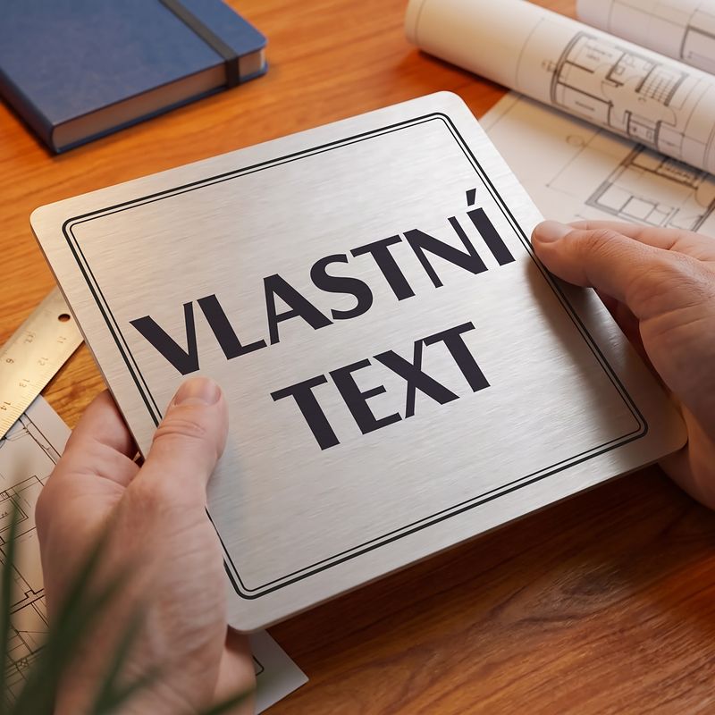 Váš text, 100x100mm, stříbrná, Utah