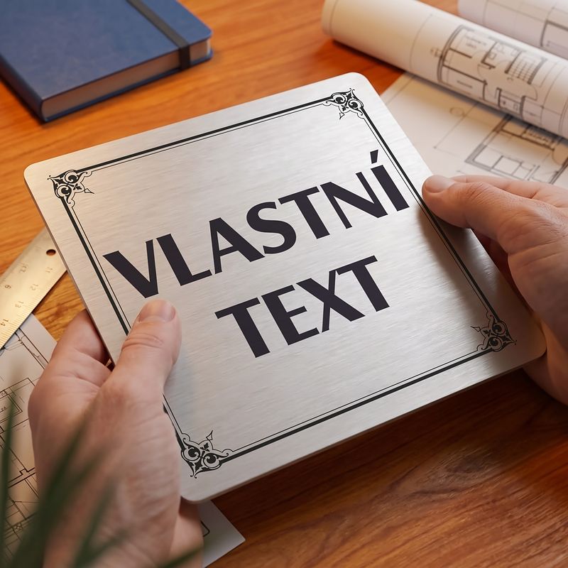Váš text, 100x100mm, stříbrná, Nebraska
