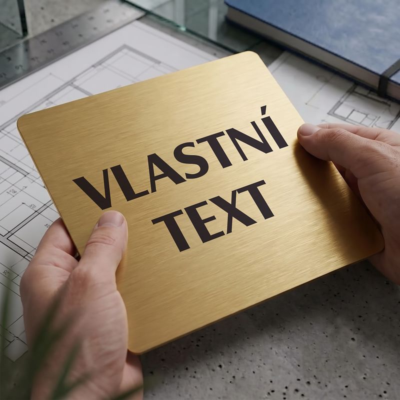 Váš text, 148x148mm, zlatá, Nevada
