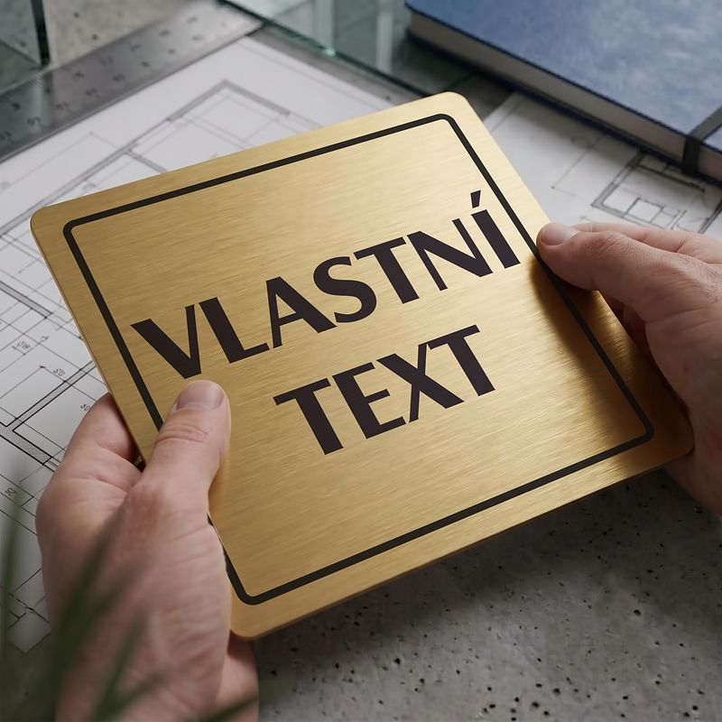 Váš text, 80x80mm, zlatá, Arizona
