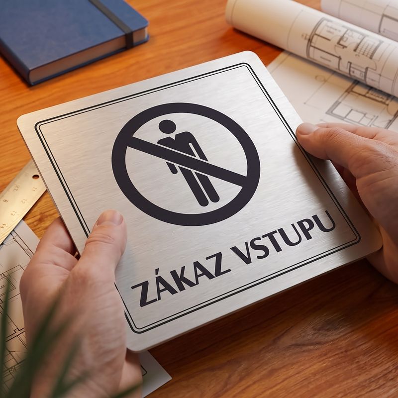 Zákaz vstupu, 100x100mm, stříbrná, Utah
