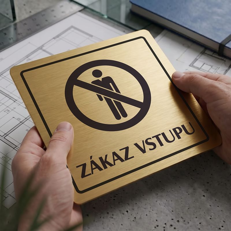Zákaz vstupu, 118x118mm, zlatá, Arizona
