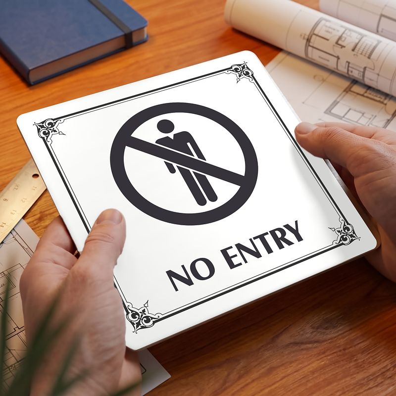No entry, 80x80mm, bílá, Nebraska