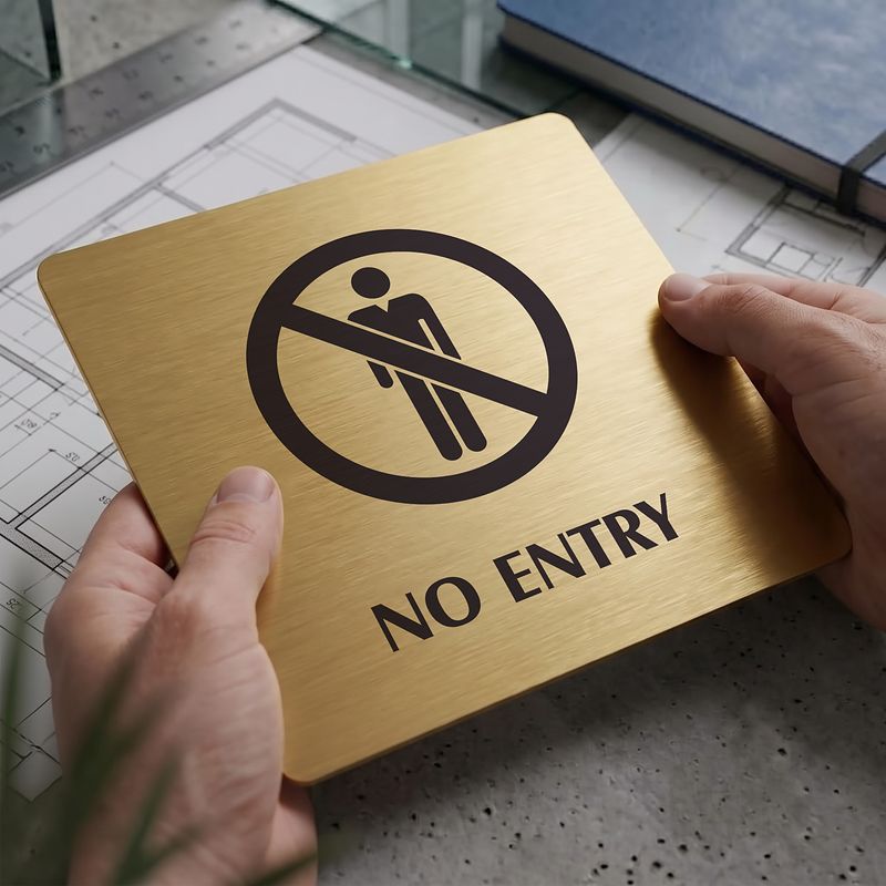 No entry, 148x148mm, zlatá, Nevada