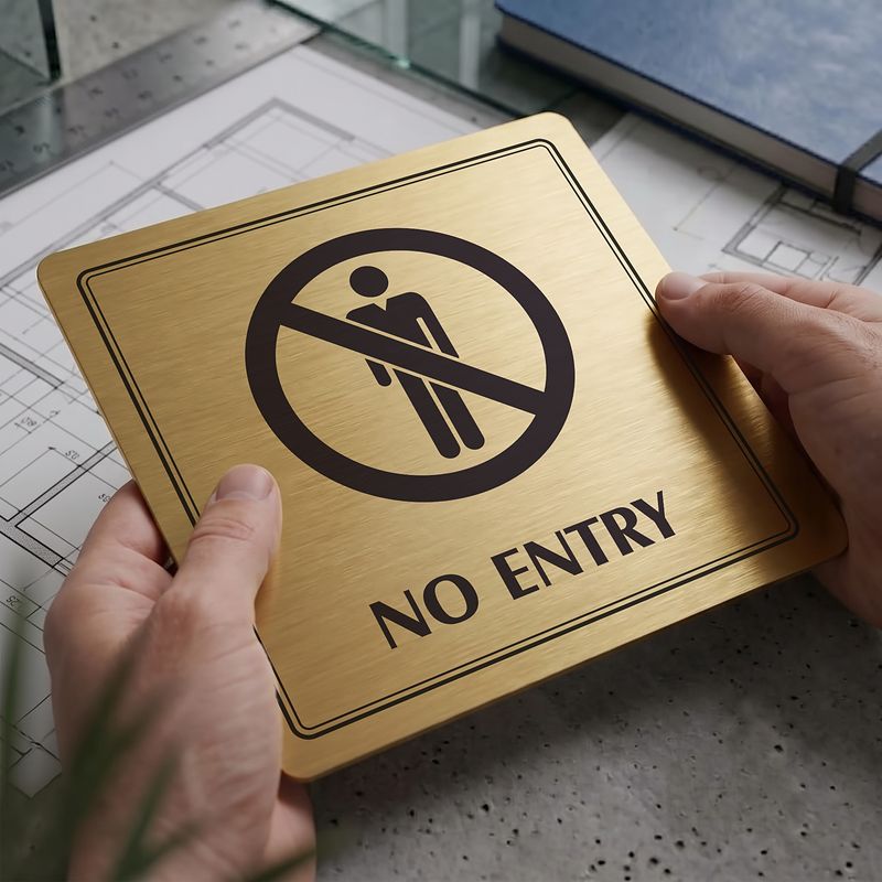 No entry, 118x118mm, zlatá, Utah