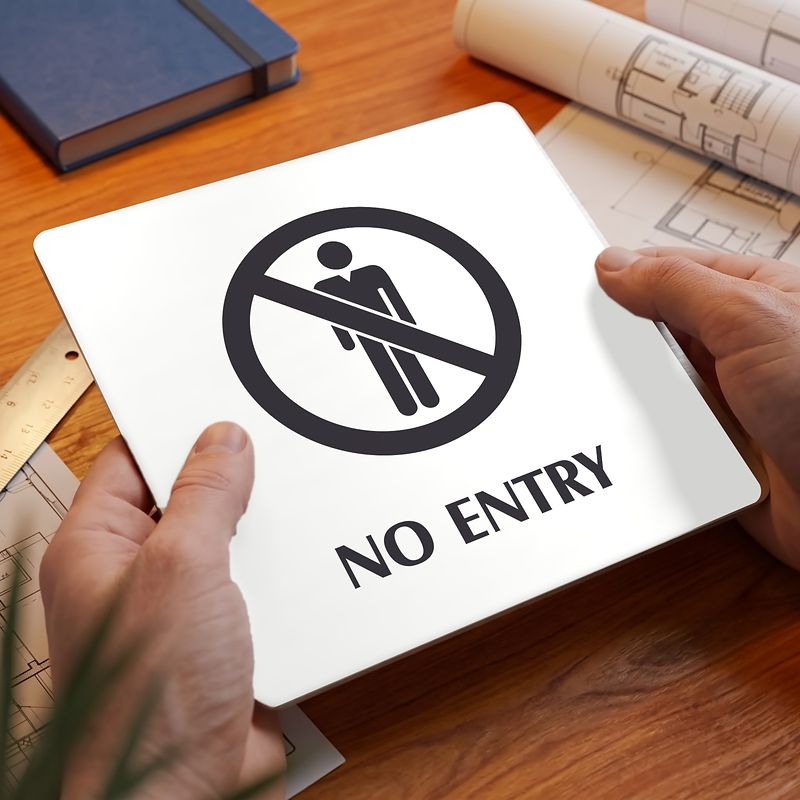 No entry, 148x148mm, bílá, Nevada